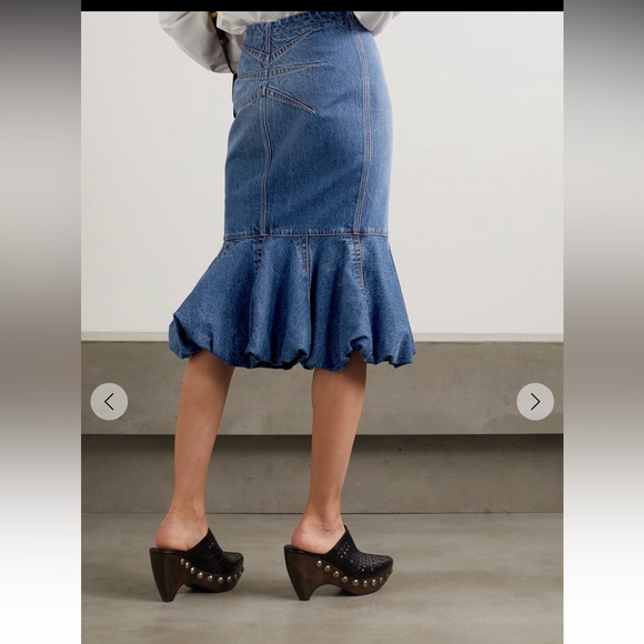Alaia Denim Midi Skirt with stretch size 40/ US 8 $1730 NEW W TAGS